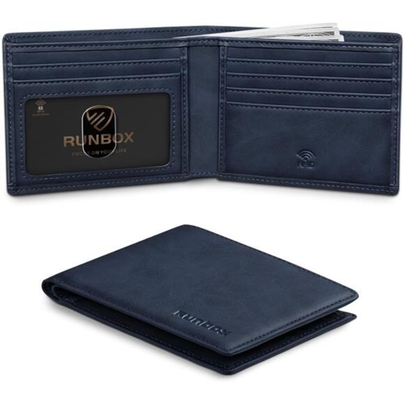 Wallet for Men,Mens Wallet,Slim Leather Bifold,RFID Blocking 8 Slots